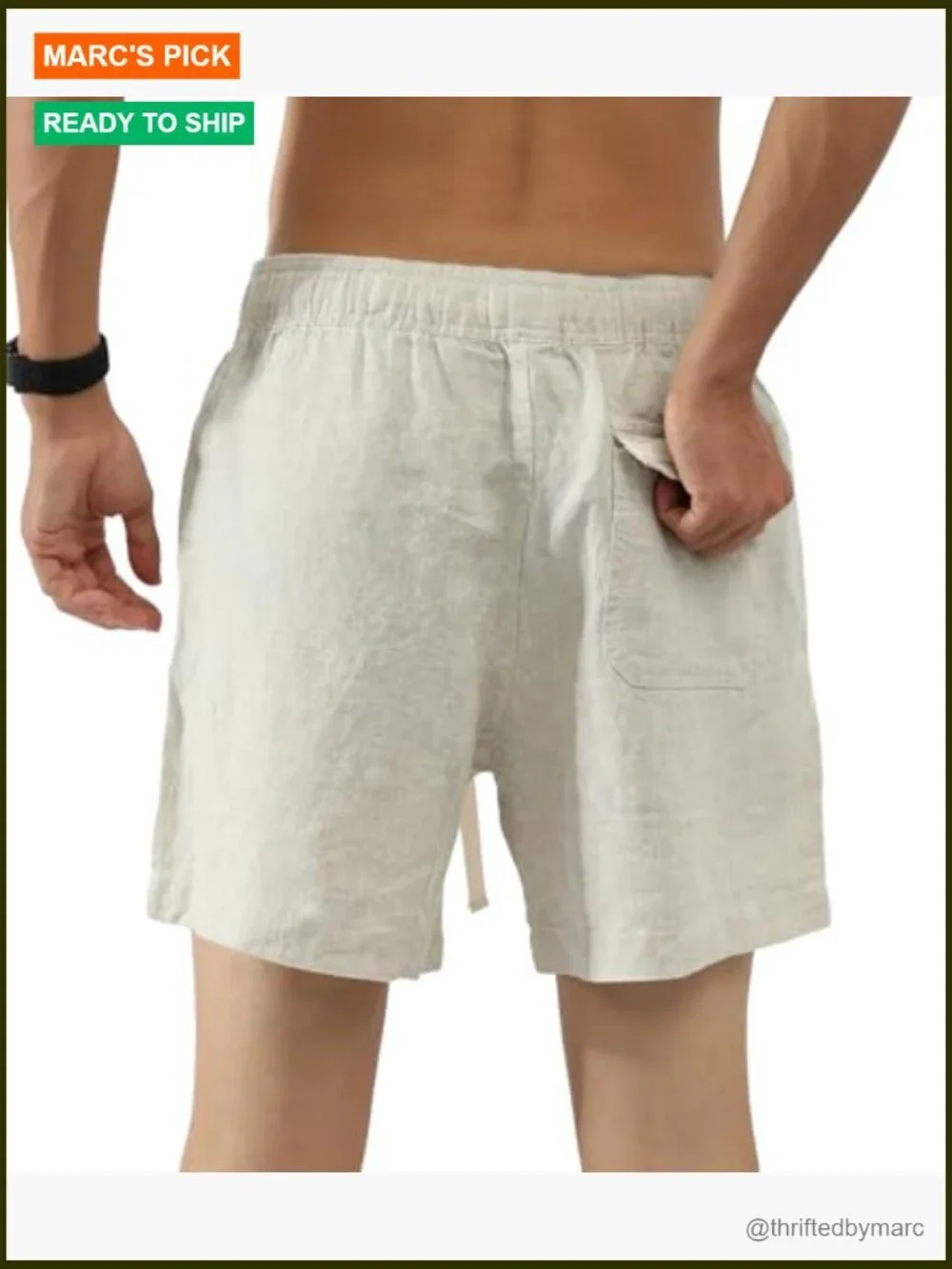 Men's 100% Linen Shorts 5.5